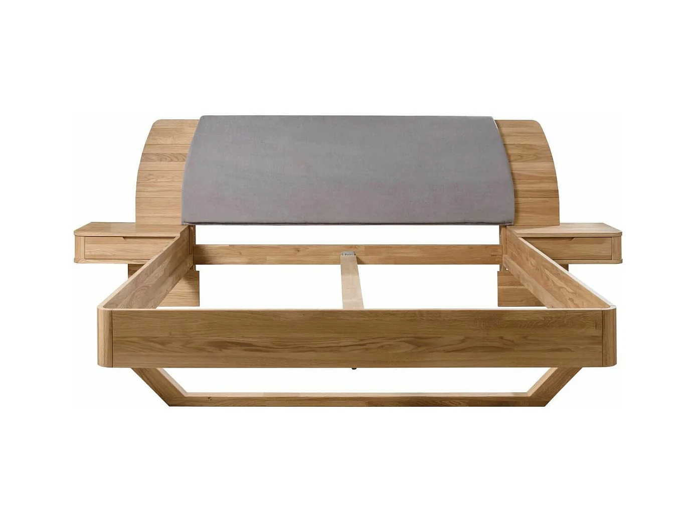 Lit en chêne massif avec tête de lit et 2 tables de chevet Manola-140x200