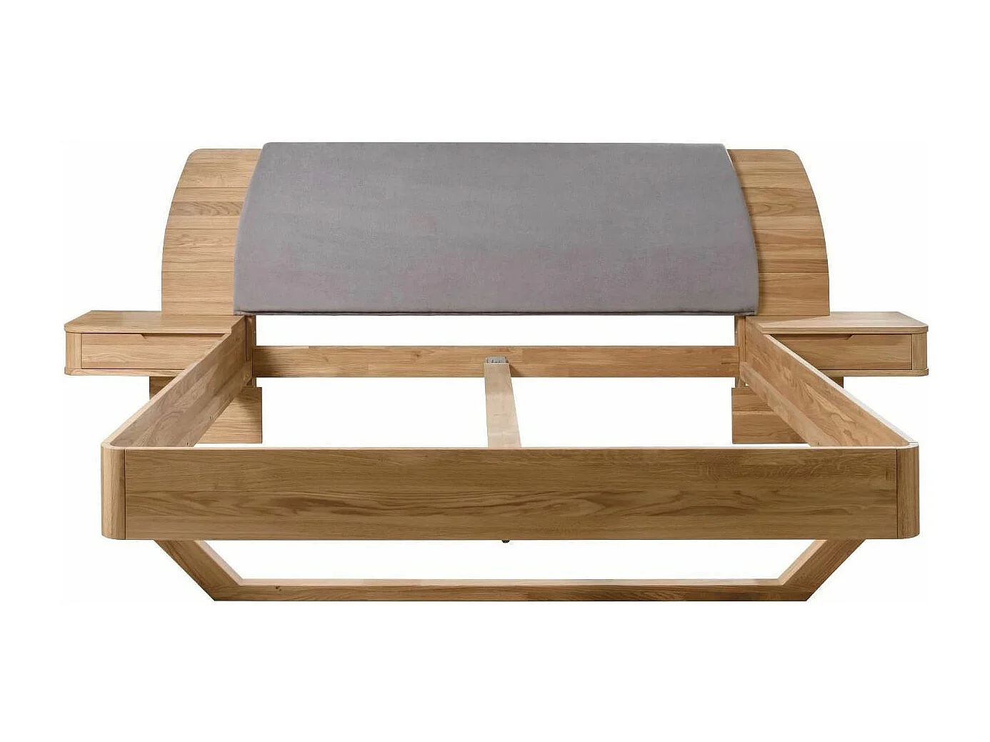 Lit en chêne massif avec tête de lit et 2 tables de chevet Manola-140x200