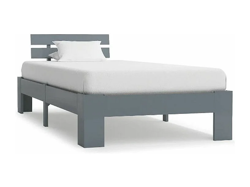 Lit adulte pin massif gris Cozy 90x200