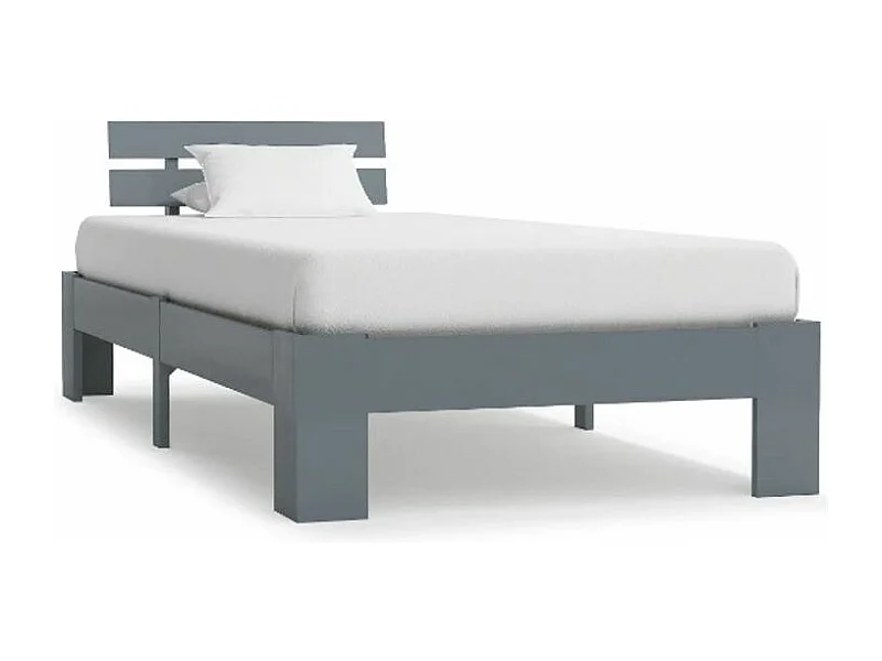 Lit adulte pin massif gris Cozy 90x200