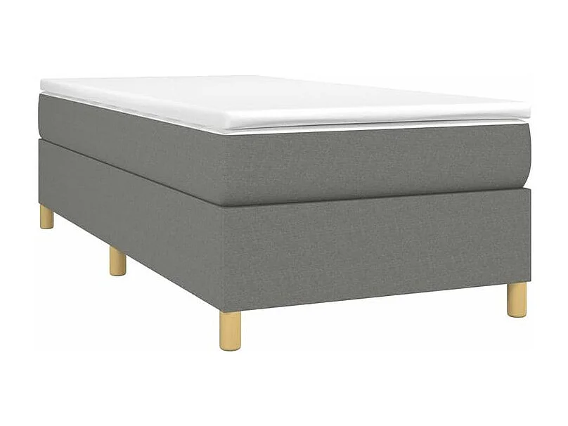 Sommier à lattes de lit avec matelas Gris foncé 90x200 Tissu