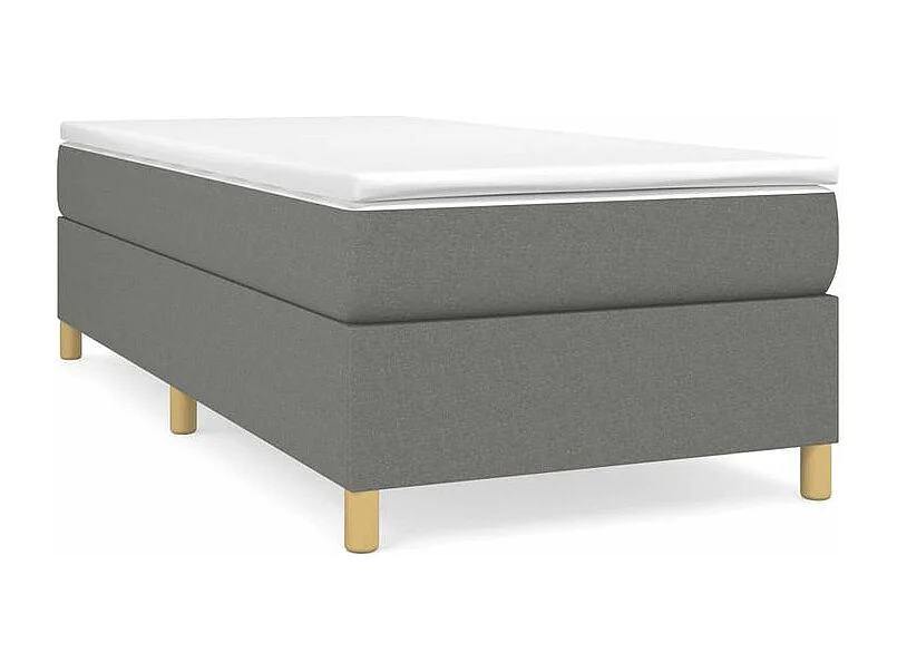 Sommier à lattes de lit avec matelas Gris foncé 90x200 Tissu