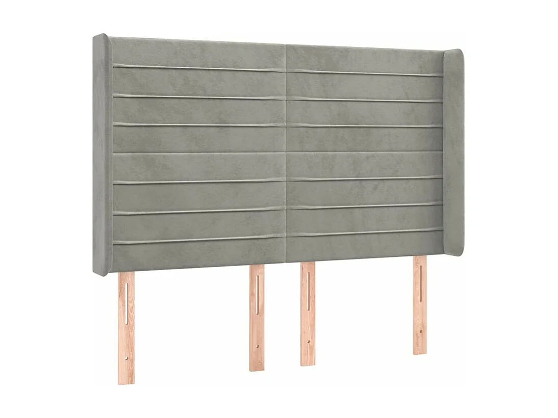 Sommier à lattes de lit matelas et LED Gris clair 140x190