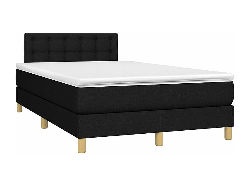 Sommier à lattes de lit avec matelas Noir 120x200 Tissu