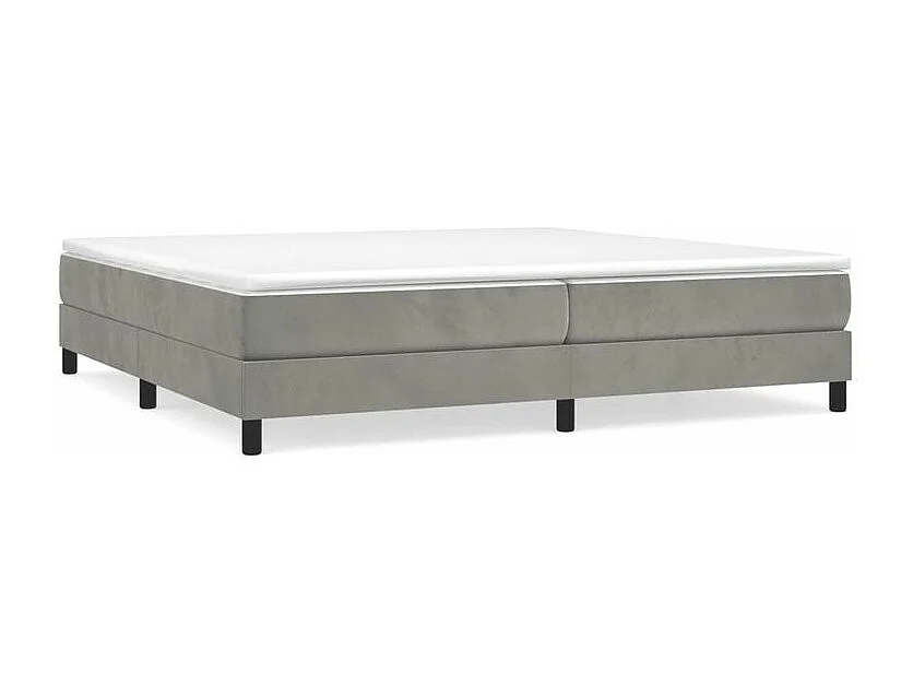Sommier à lattes de lit et matelas Gris clair 200x200 Velours