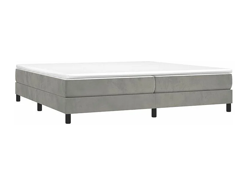 Sommier à lattes de lit et matelas Gris clair 200x200 Velours