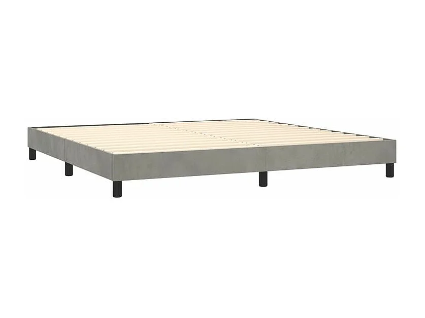 Sommier à lattes de lit et matelas Gris clair 200x200 Velours