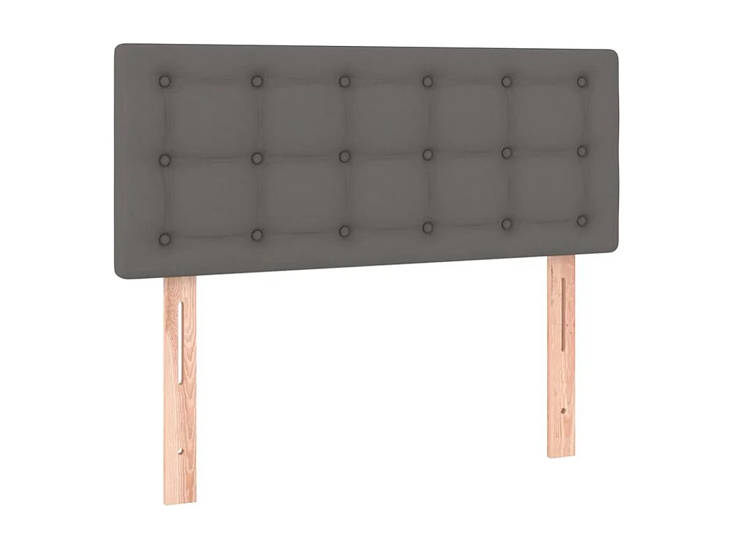 Sommier à lattes de lit avec matelas Gris 90x200 Similicuir
