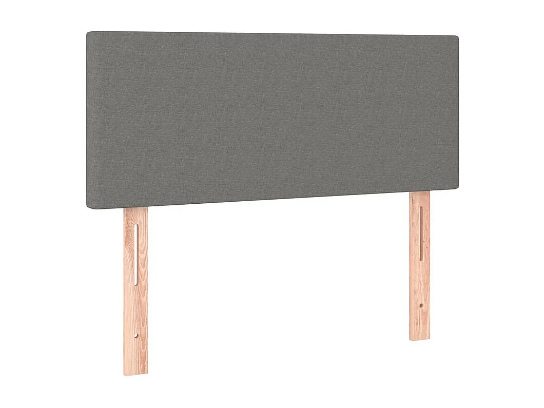 Sommier à lattes de lit avec matelas Gris foncé 100x200 Tissu