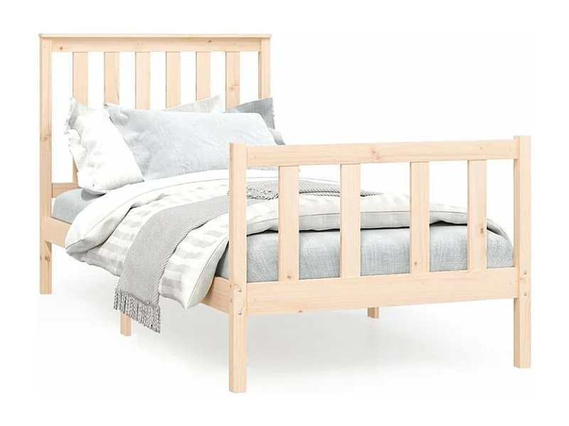 Cadre de lit et tête de lit 100x200 bois de pin massif