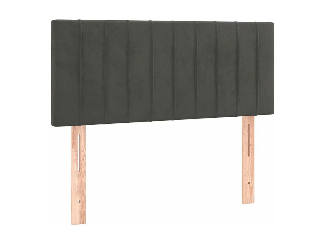 Sommier à lattes de lit et matelas Gris foncé 90x200 Velours