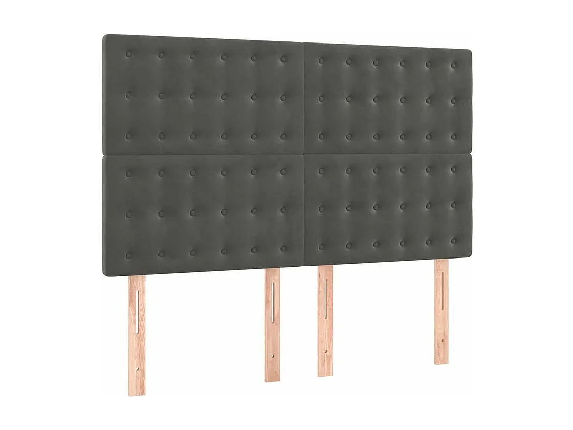 Sommier à lattes de lit et matelas Gris foncé 140x200 Velours