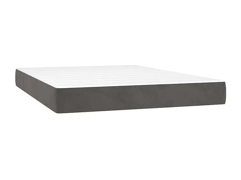 Sommier à lattes de lit et matelas Gris foncé 140x200 Velours