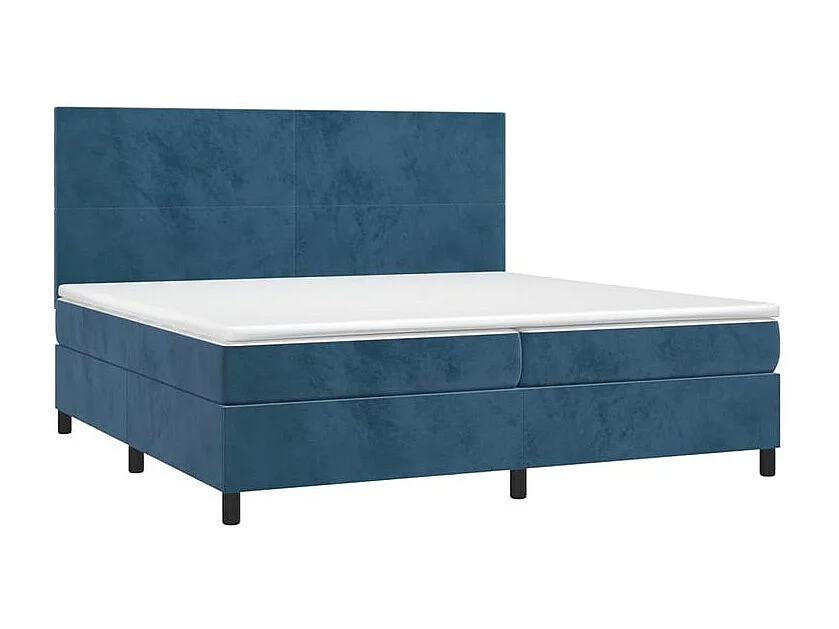 Sommier à lattes de lit et matelas Bleu foncé 200x200 Velours