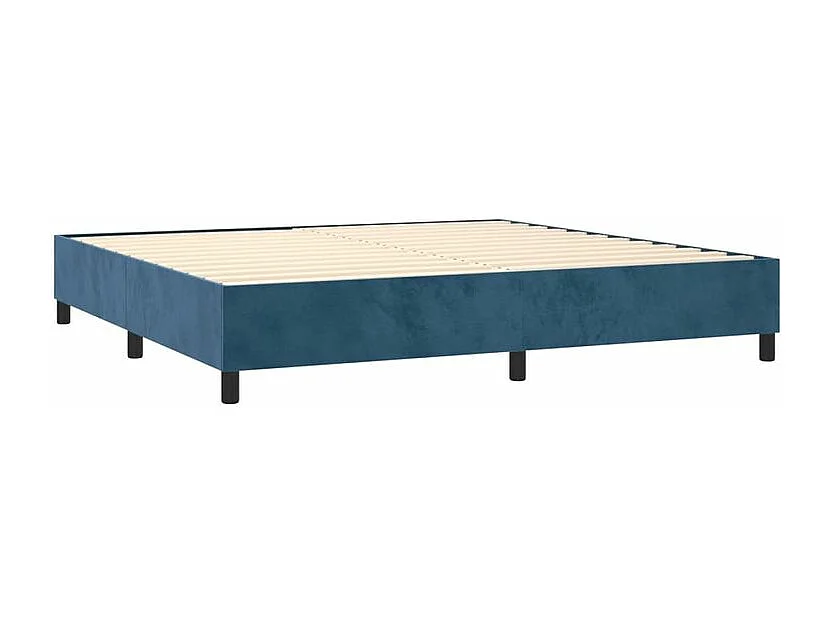 Sommier à lattes de lit et matelas Bleu foncé 200x200 Velours