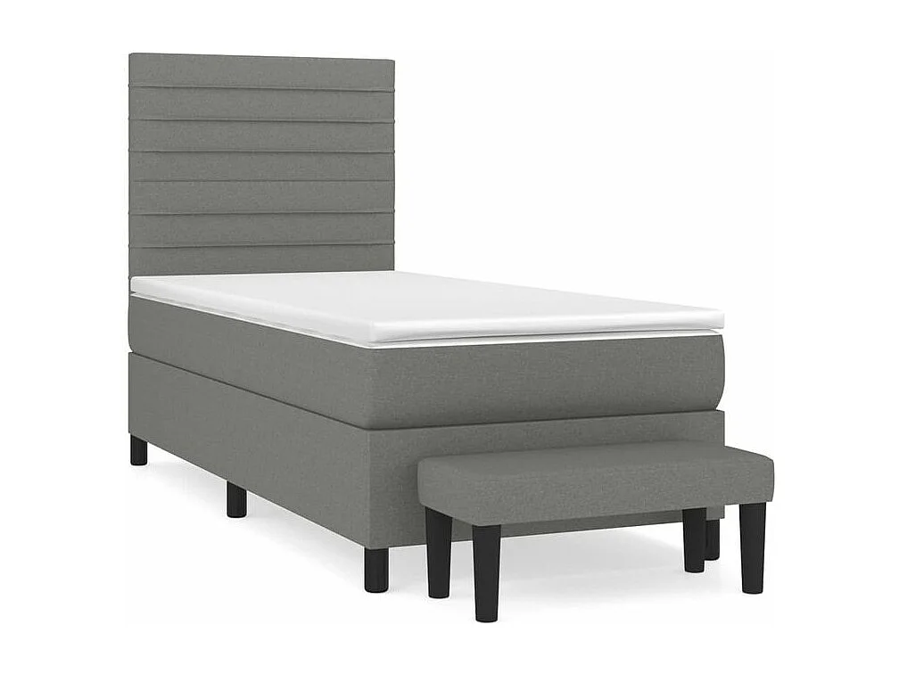 Sommier à lattes de lit avec matelas Gris foncé 80x200 Tissu