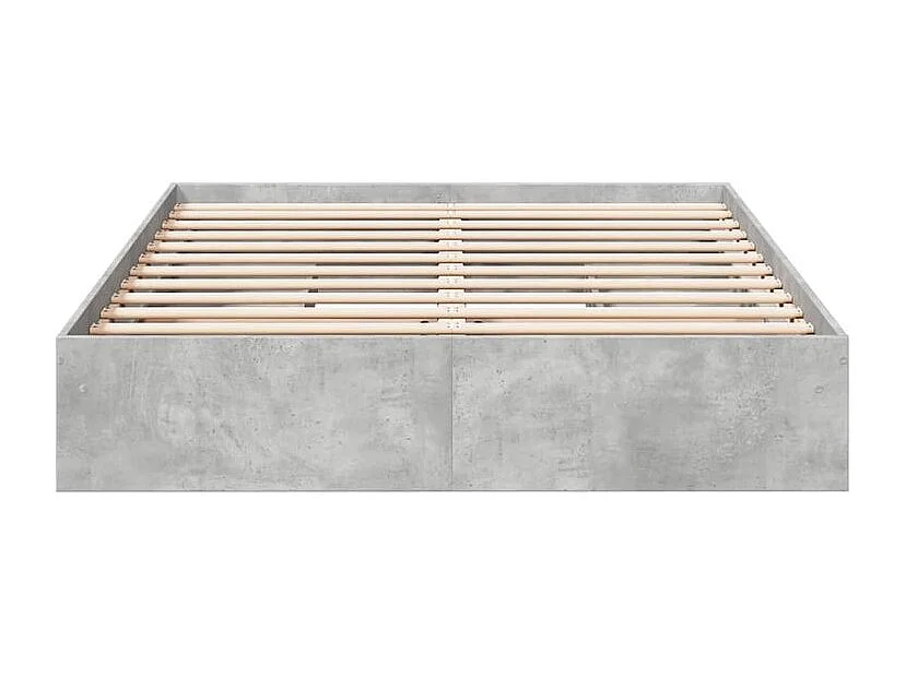 Cadre de lit à tiroirs gris béton 160x200 bois d'ingénierie