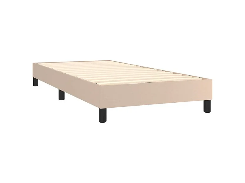 Sommier à lattes de lit avec matelas et LED Cappuccino 90x190