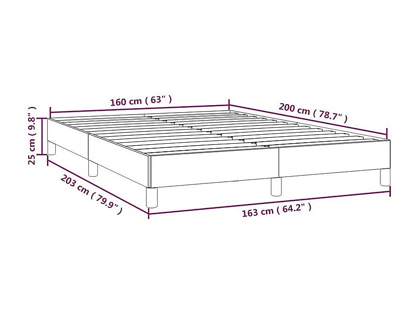 Cadre de lit Noir 160x200 Similicuir