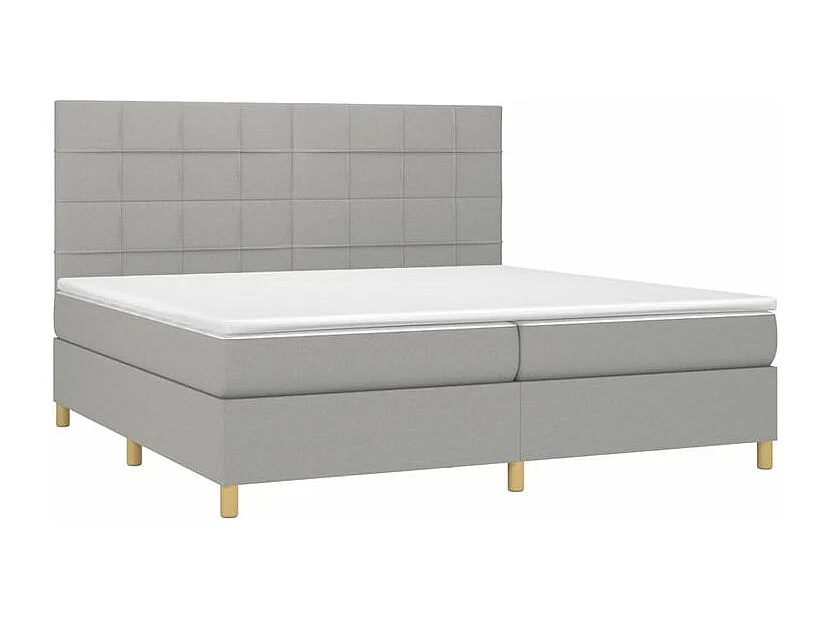 Sommier à lattes de lit matelas et LED Gris clair 200x200