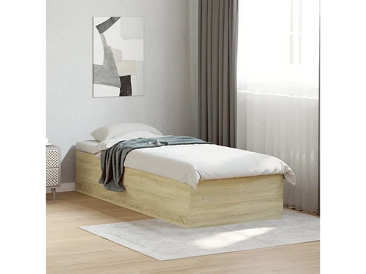 Cadre de lit chêne sonoma 90x200 bois d'ingénierie
