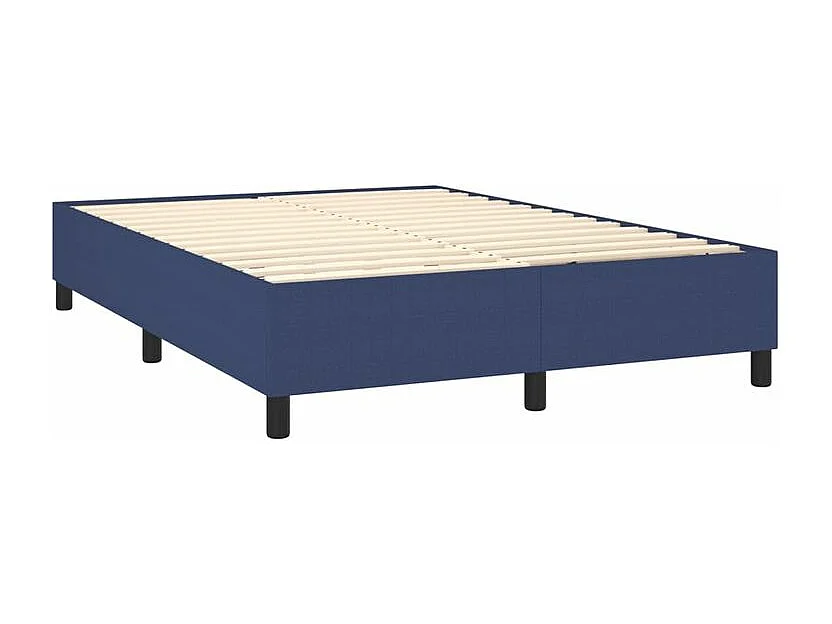 Sommier à lattes de lit avec matelas Bleu 140x190 Tissu