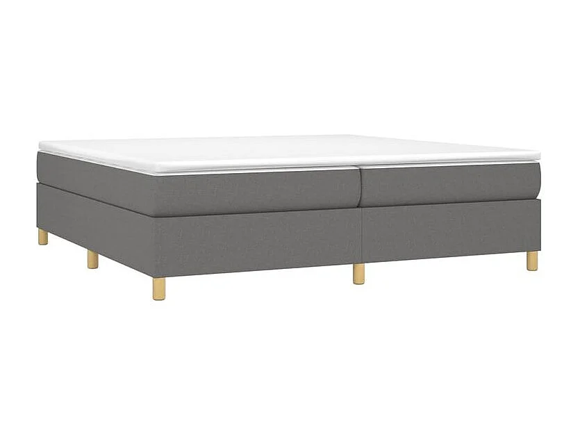 Sommier à lattes de lit avec matelas Gris foncé 200x200 Tissu