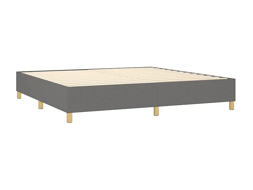 Sommier à lattes de lit avec matelas Gris foncé 200x200 Tissu