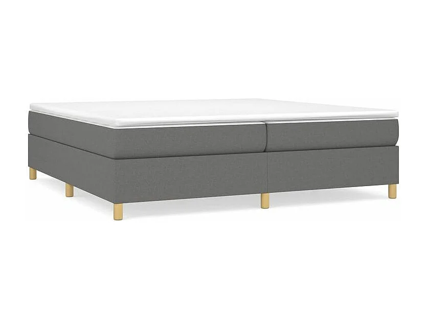 Sommier à lattes de lit avec matelas Gris foncé 200x200 Tissu