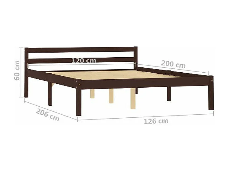 Lit adulte pin massif marron Dorma 120x200