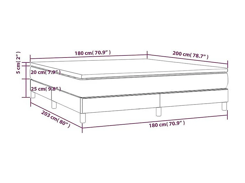 Sommier à lattes de lit avec matelas Marron foncé 180x200