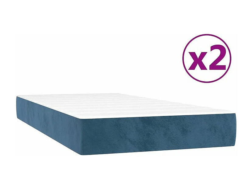 Sommier à lattes de lit et matelas Bleu foncé 200x200 Velours