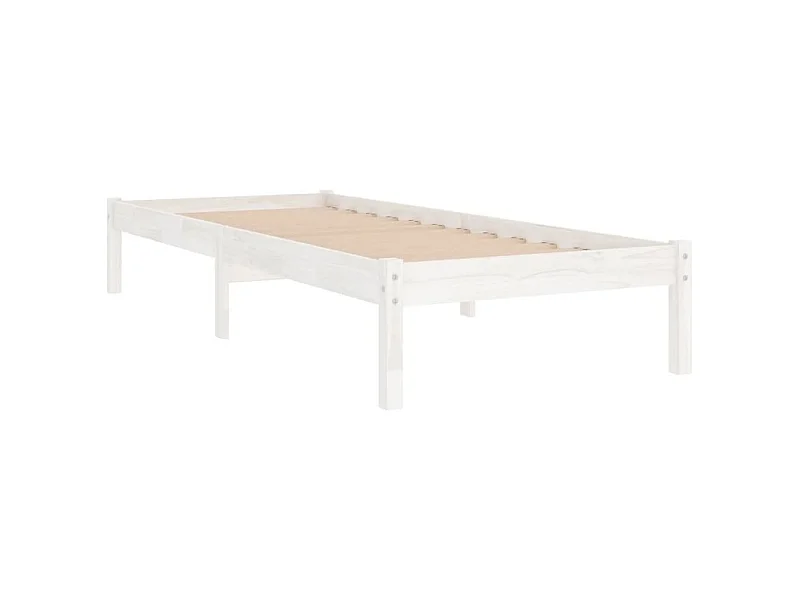 Lit Blanc Bois massif 90x190 Simple 9