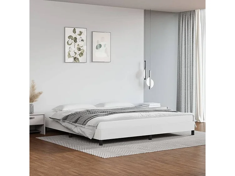 Cadre de lit Blanc 200x200 Similicuir
