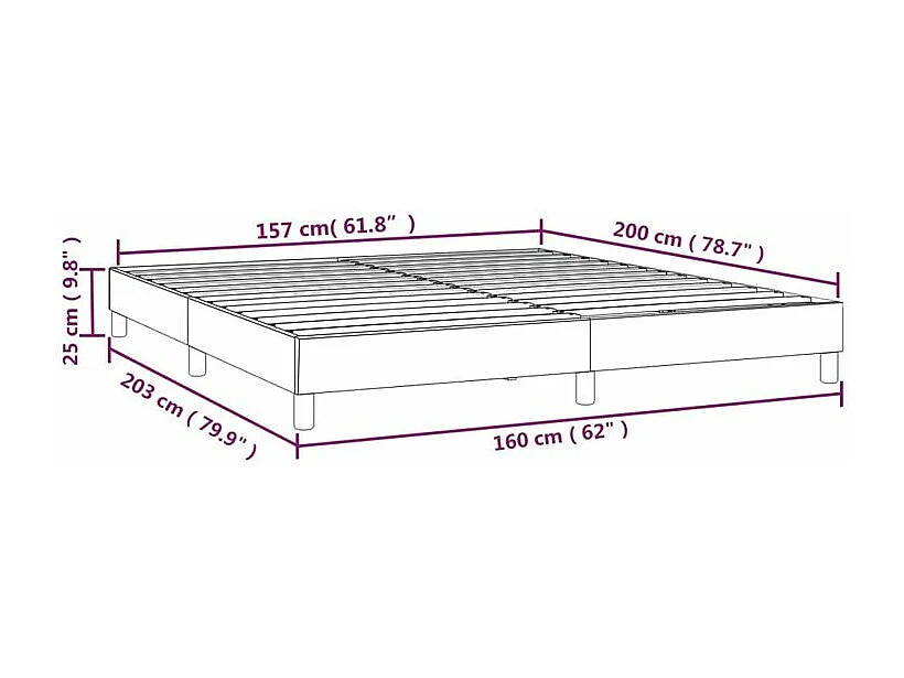 Cadre de lit Blanc 160x200 Similicuir