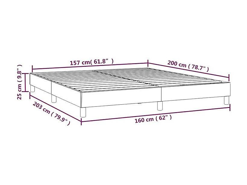 Cadre de lit Blanc 160x200 Similicuir
