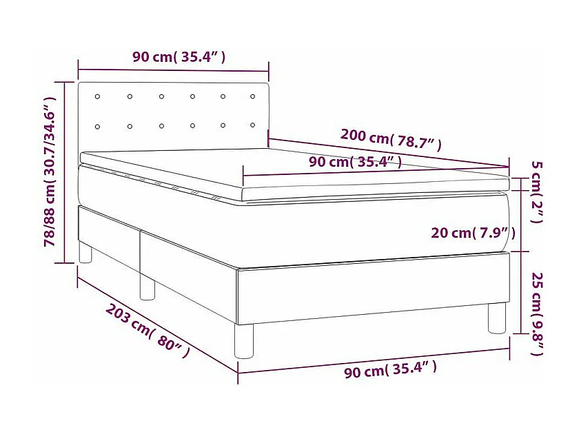 Sommier à lattes de lit avec matelas Cappuccino 90x200