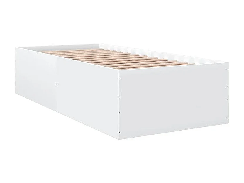 Cadre de lit blanc 75x190 bois d'ingénierie