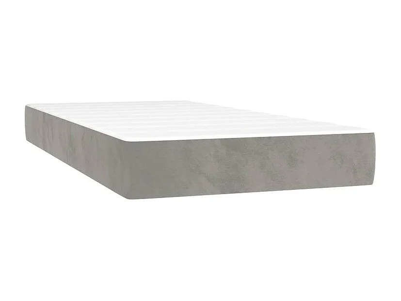 Sommier à lattes de lit et matelas Gris clair 90x190 Velours