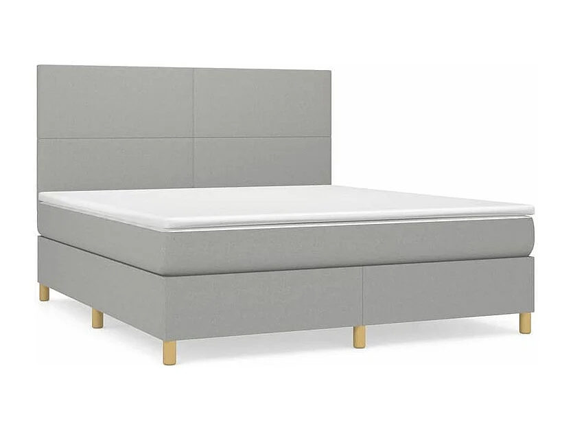 Sommier à lattes de lit avec matelas Gris clair 160x200 Tissu