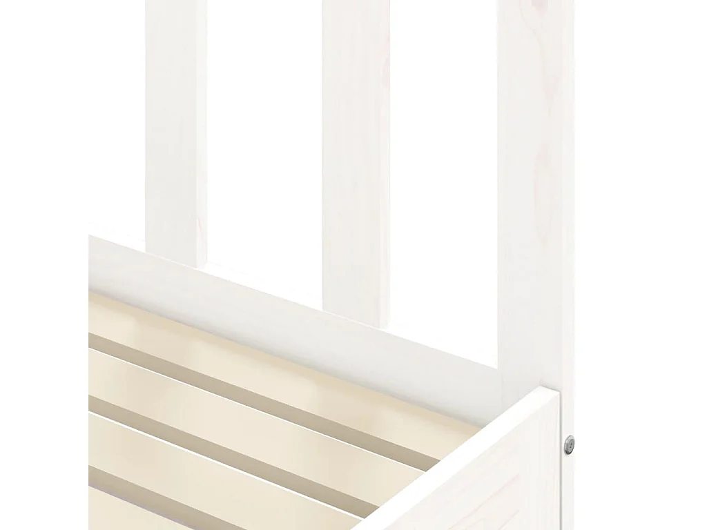 Lit de jour avec lit gigogne blanc 90x190 bois de pin massif