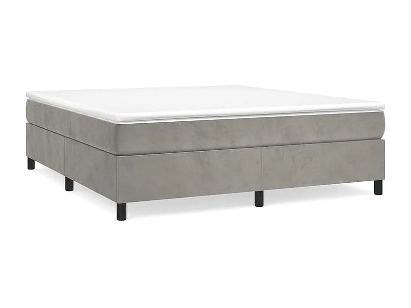 Sommier à lattes de lit et matelas Gris clair 200x200 Velours