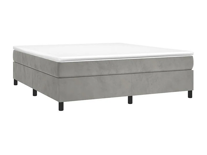 Sommier à lattes de lit et matelas Gris clair 200x200 Velours
