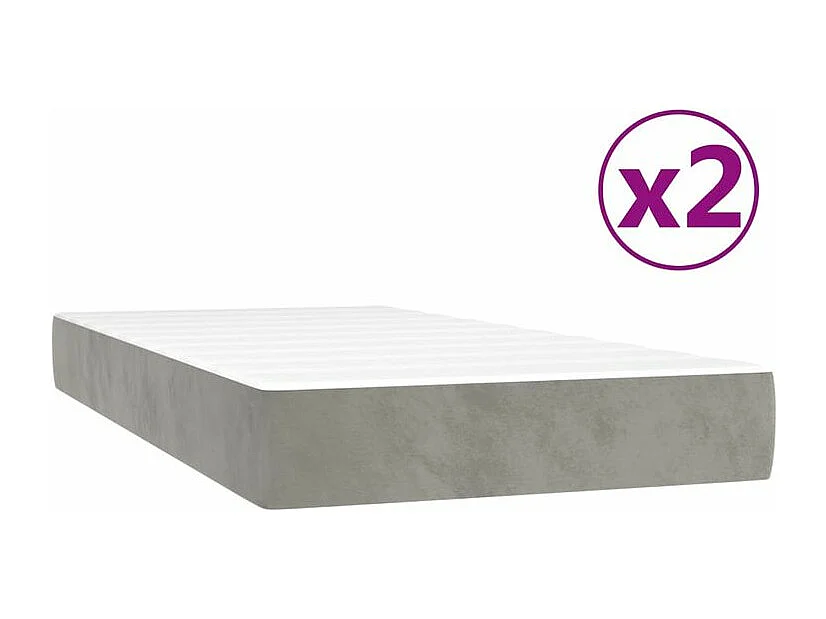 vidaXL Cama box spring con colchón terciopelo gris claro 200x200 cm