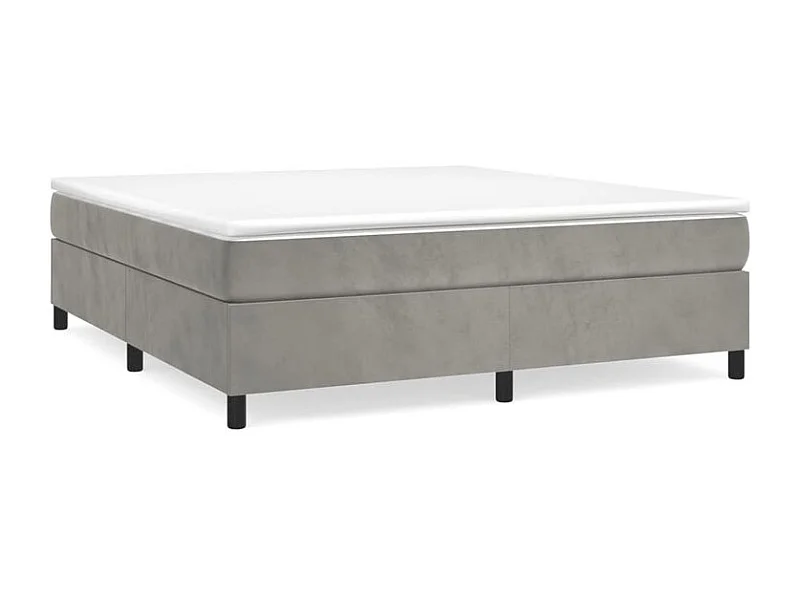 Sommier à lattes de lit et matelas Gris clair 200x200 Velours