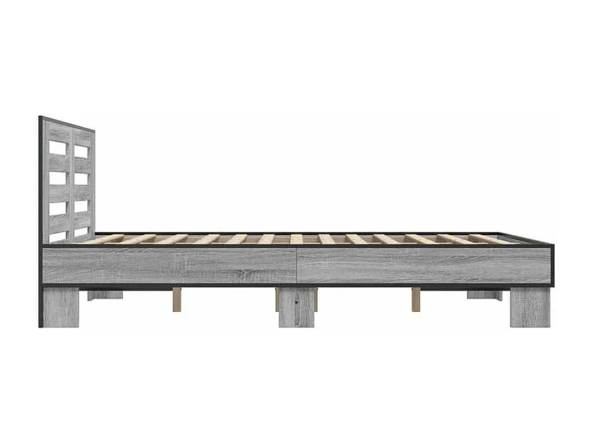 Cadre de lit sonoma gris 120x190 bois d'ingénierie et métal