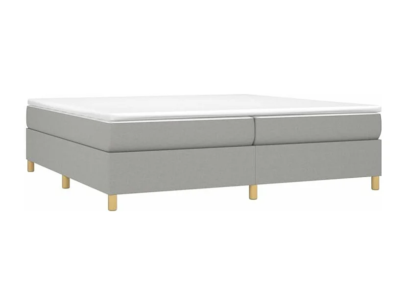 vidaXL Cama box spring con colchón tela gris claro 200x200 cm