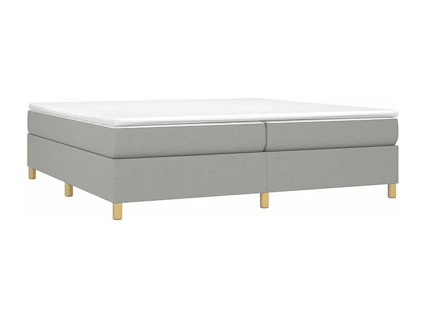 vidaXL Cama box spring con colchón tela gris claro 200x200 cm