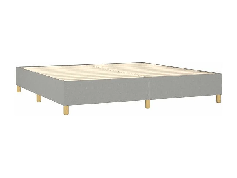 vidaXL Cama box spring con colchón tela gris claro 200x200 cm