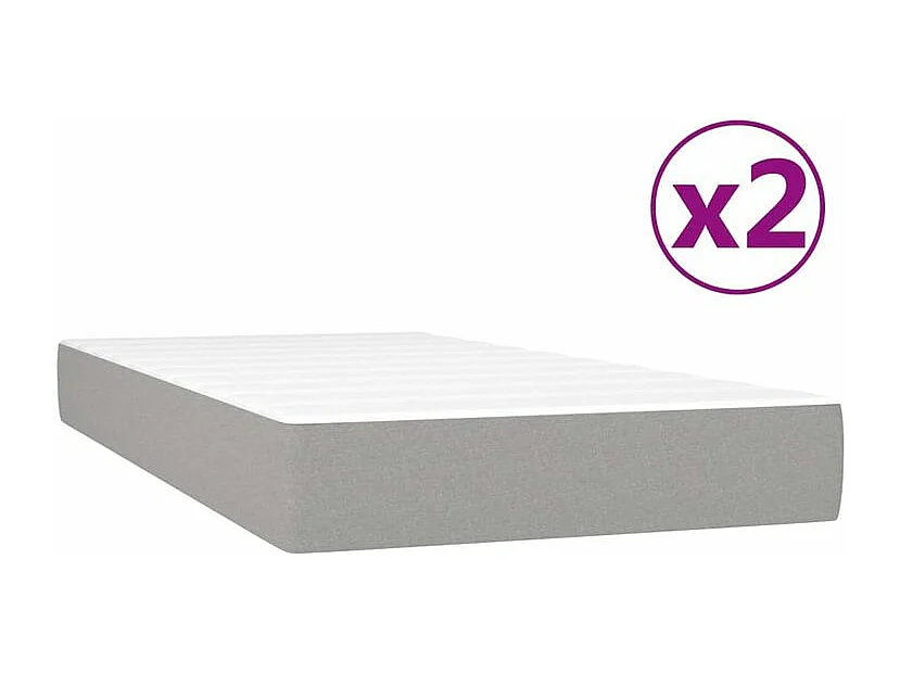 vidaXL Cama box spring con colchón tela gris claro 200x200 cm